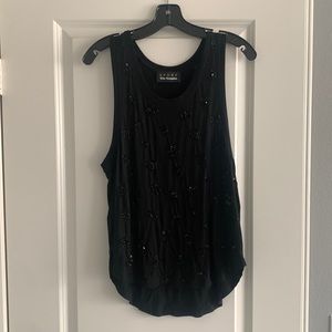 Sequenced tank top in black.